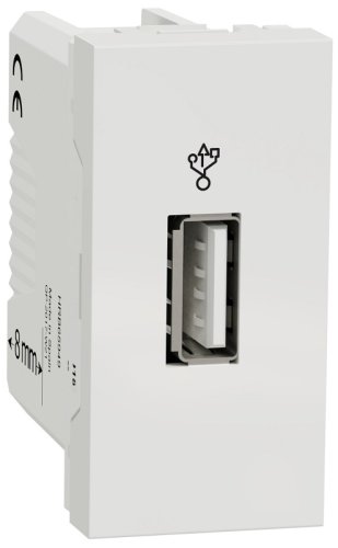 Розетка USB тип A без рамки Schneider Electric Unica Modular 1-м. 1 мод. 2400мА белый картинка